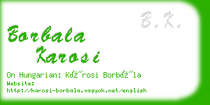 borbala karosi business card